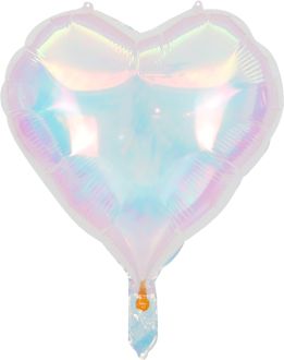 18" Iridescent Clear Heart Balloon (air only)