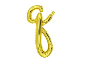 20" Gold Script Letter Q Balloon