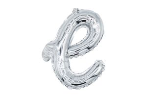 12" Silver Script Letter E Balloon