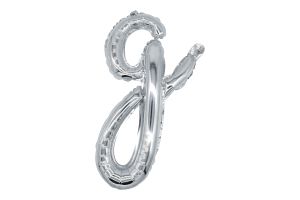 20" Silver Script Letter G Balloon