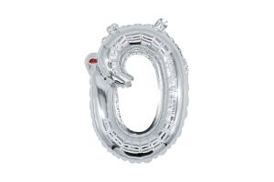 12" Silver Script Letter O Balloon