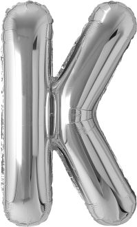 34" Silver Letter K Airise Balloon