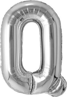 34" Silver Letter Q Airise Balloon