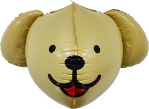 20" 3D Dog Head Brown Balloon