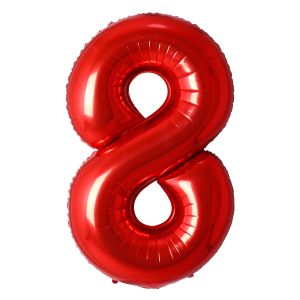 34" Red Number 8 Airise Balloon