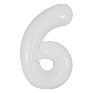 34" Milky White Number 6 (Air Only) Balloon
