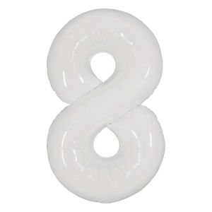 34" Milky White Number 8 (Air Only) Balloon