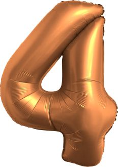 34" Chrome Rose Gold Number 4 Balloon