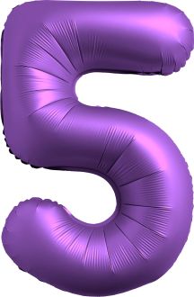 34" Chrome Purple Number 5 Balloon