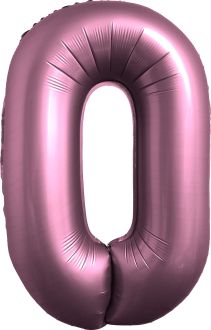 34" Chrome Pink Number 0 Balloon
