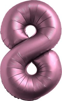 34" Chrome Pink Number 8 Balloon