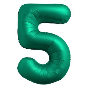 34" Chrome Green Number 5 Airise Balloon