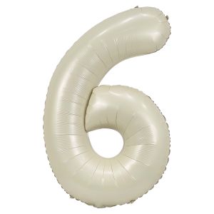 34" Cream Number 6 Balloon