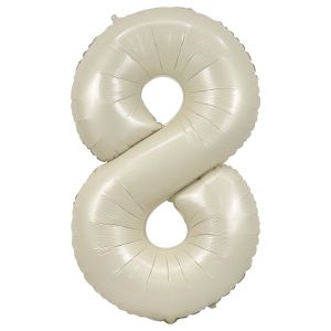 34" Cream Number 8 Balloon