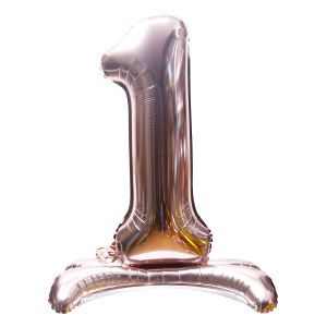 32" Stand Up Rose Gold Number 1 Balloon