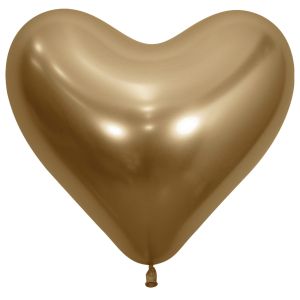 14" Reflex Gold Heart (50pcs) Sempertex Balloons