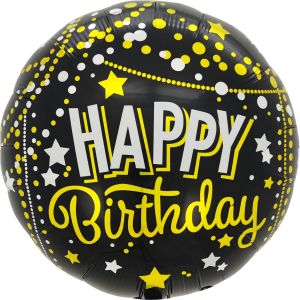 18" Happy Birthday Gold Sparkles Balloon