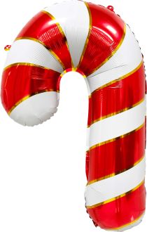 29" Candy Cane Red with Gold Accent Balloon