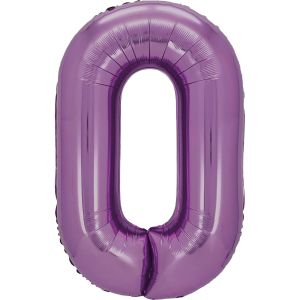 34" Lilac Number 0 Balloon