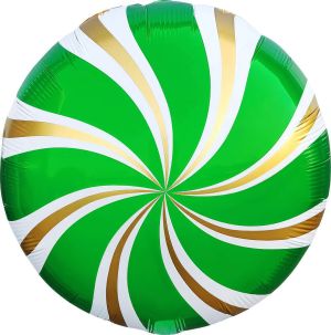 18" Candy Swirl Green Peppermint Balloon