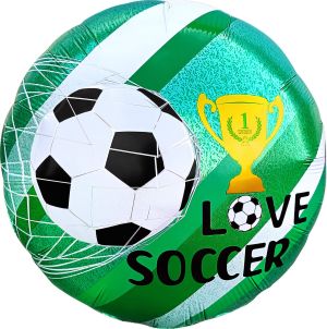 18" Love Soccer Trophy Balloon