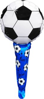 22" Soccer Ball Blue Cheering Stick Balloon