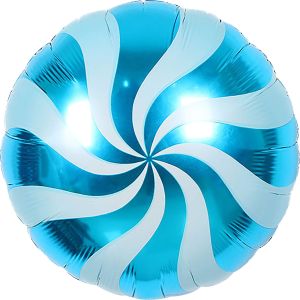 18" Candy Swirl Blue Balloon