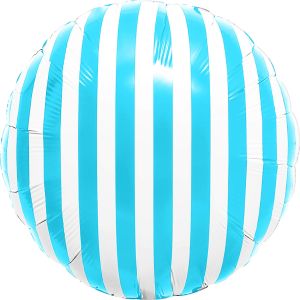18" Striped Candy Blue Balloon