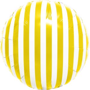 18" Striped Candy Yellow Balloon