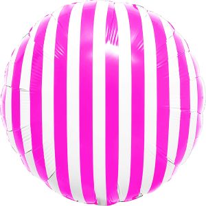 18" Striped Candy Fuchsia Balloon