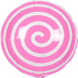 18" Candy Spiral Pink Balloon
