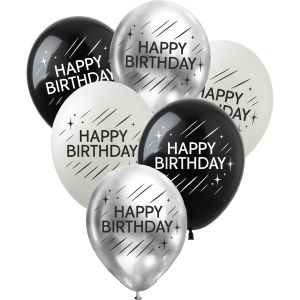 12" Happy Birthday Graphite Assortment (50pcs) Balloons