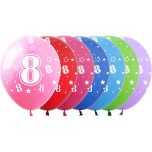 12" Number 8 Assortment (50pcs) Balloons
