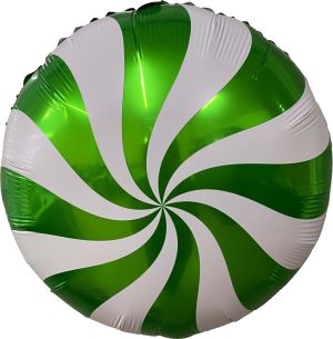 18" Candy Swirl Green Balloon
