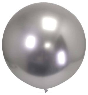 24" Polished Silver (2pcs) ProLatex Balloons