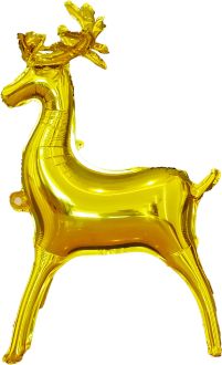 32" Standing Reindeer Gold Balloon