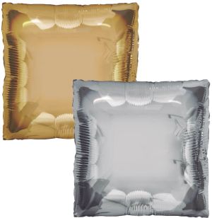 24" Square 2-sided Silver and Gold Balloon