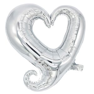 16" Classy Heart Silver Balloon