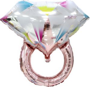 26" Diamond Wedding Ring Pink Balloon