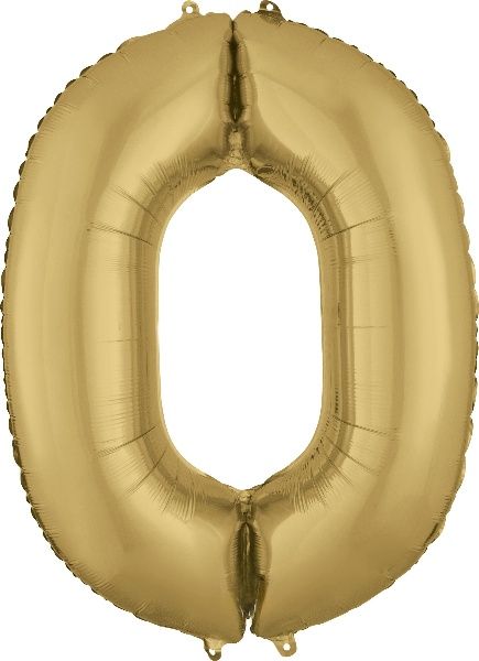 34" White Gold Number 0 - Oh Balloons!