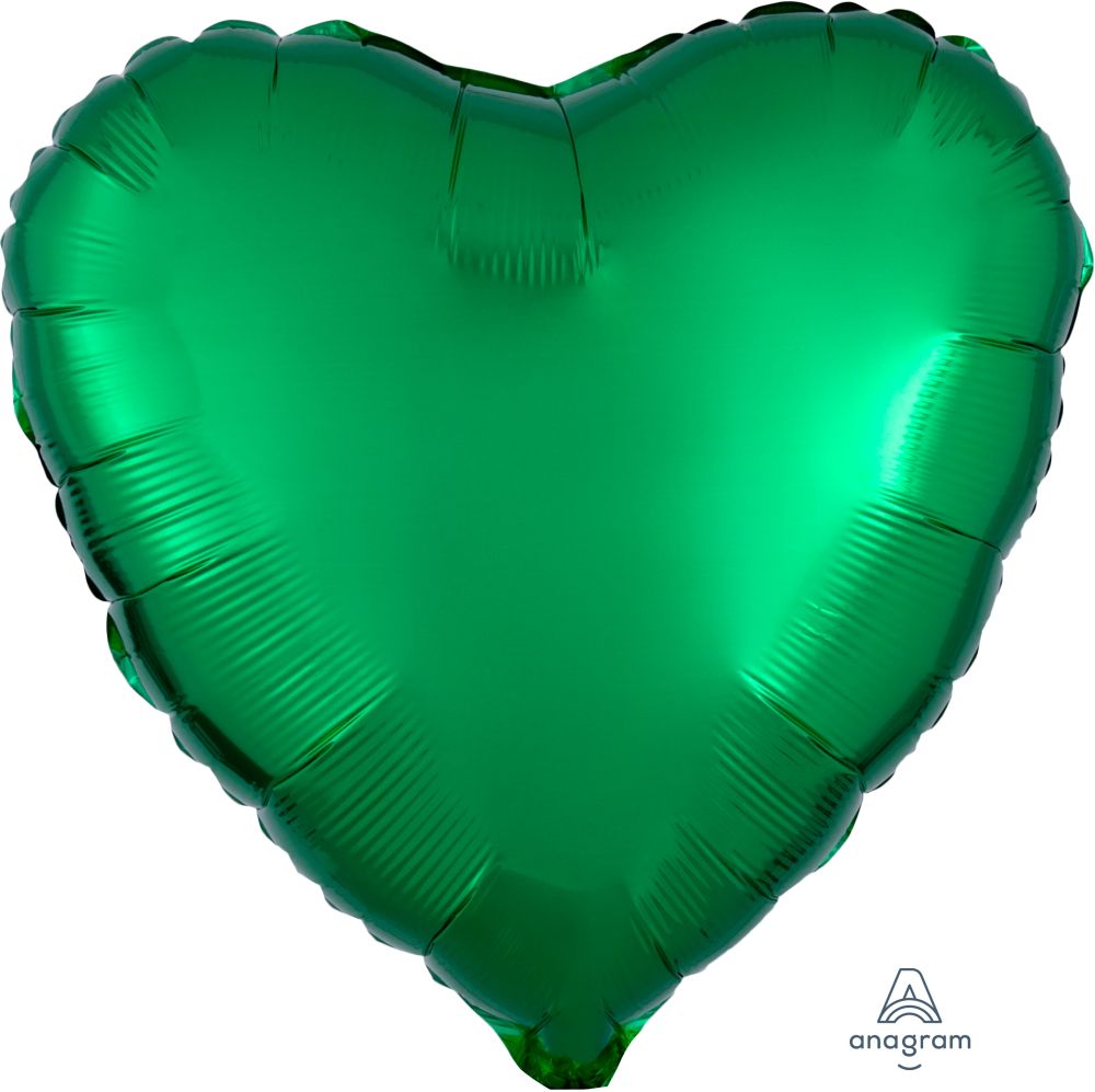 18" Metallic Green Heart Balloon