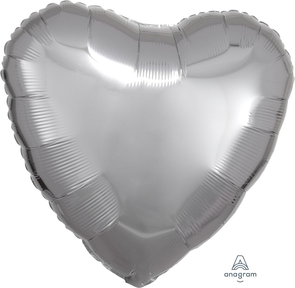 18" Metallic Silver Heart (non-packaged) Balloon