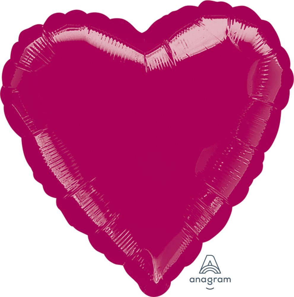 18" Burgundy Heart (non-packaged) Balloon
