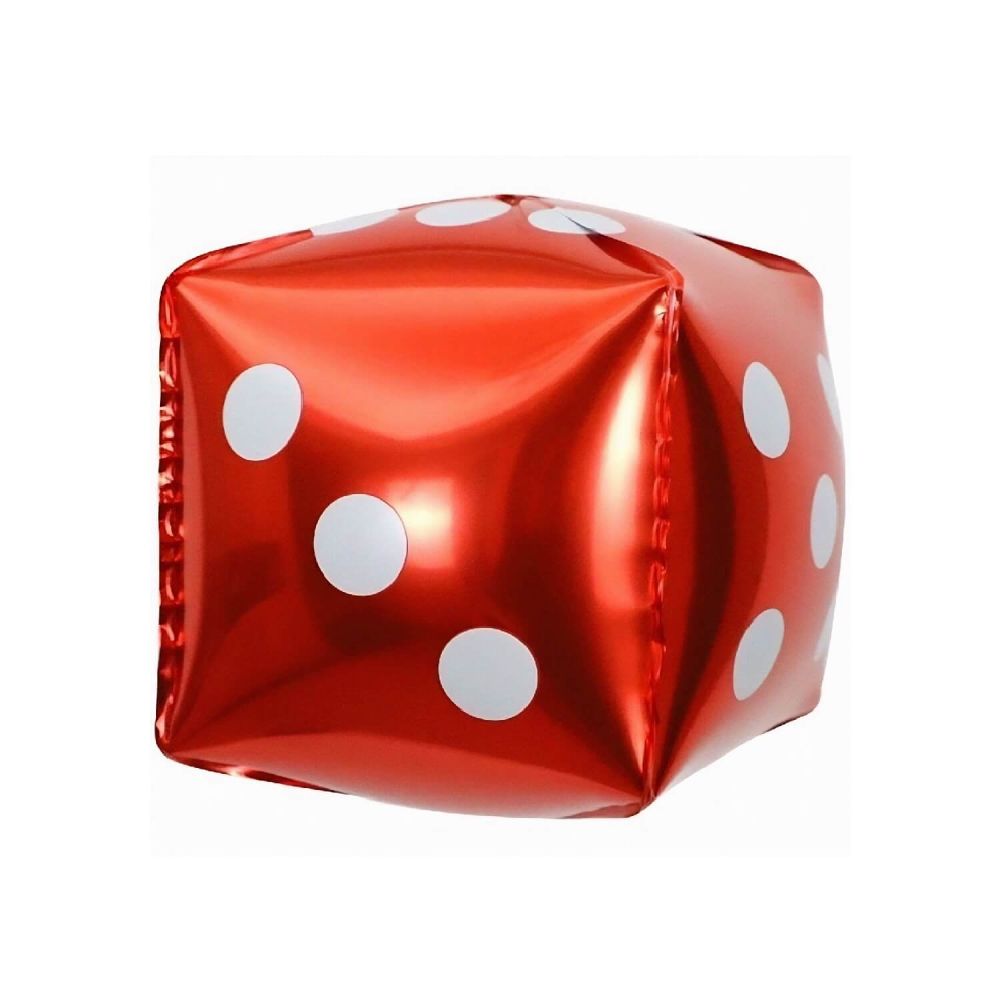 12" 3D Casino Dice Red Balloon