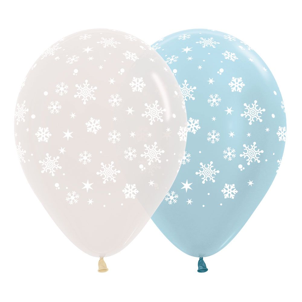 11" Crystal & Pearl Assortment Snowflakes Round (50pcs) Balloons