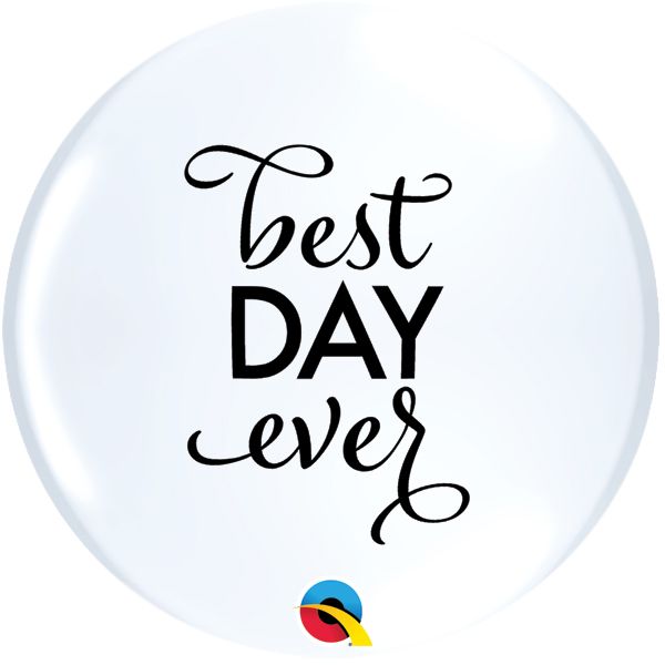 11" White Simply Best Day Ever Topprint (50pcs) Balloons