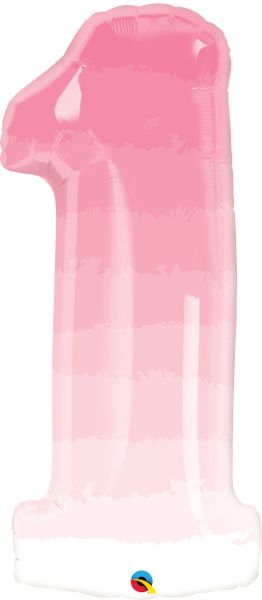 34" Pink Ombre Number 1 Balloon