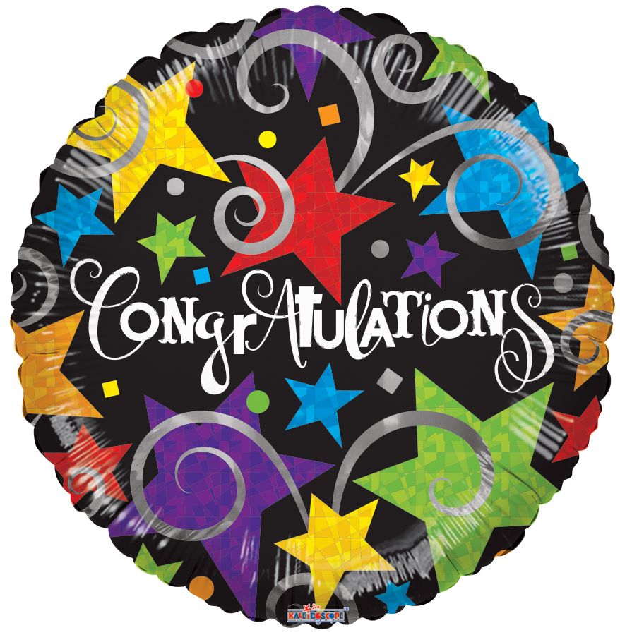 09" Congratulations Black Balloon