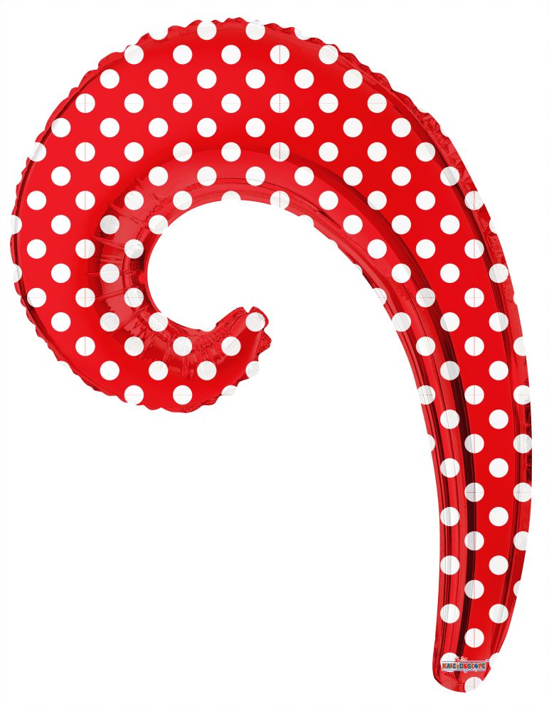 Kurly Wave Red Dots Balloon