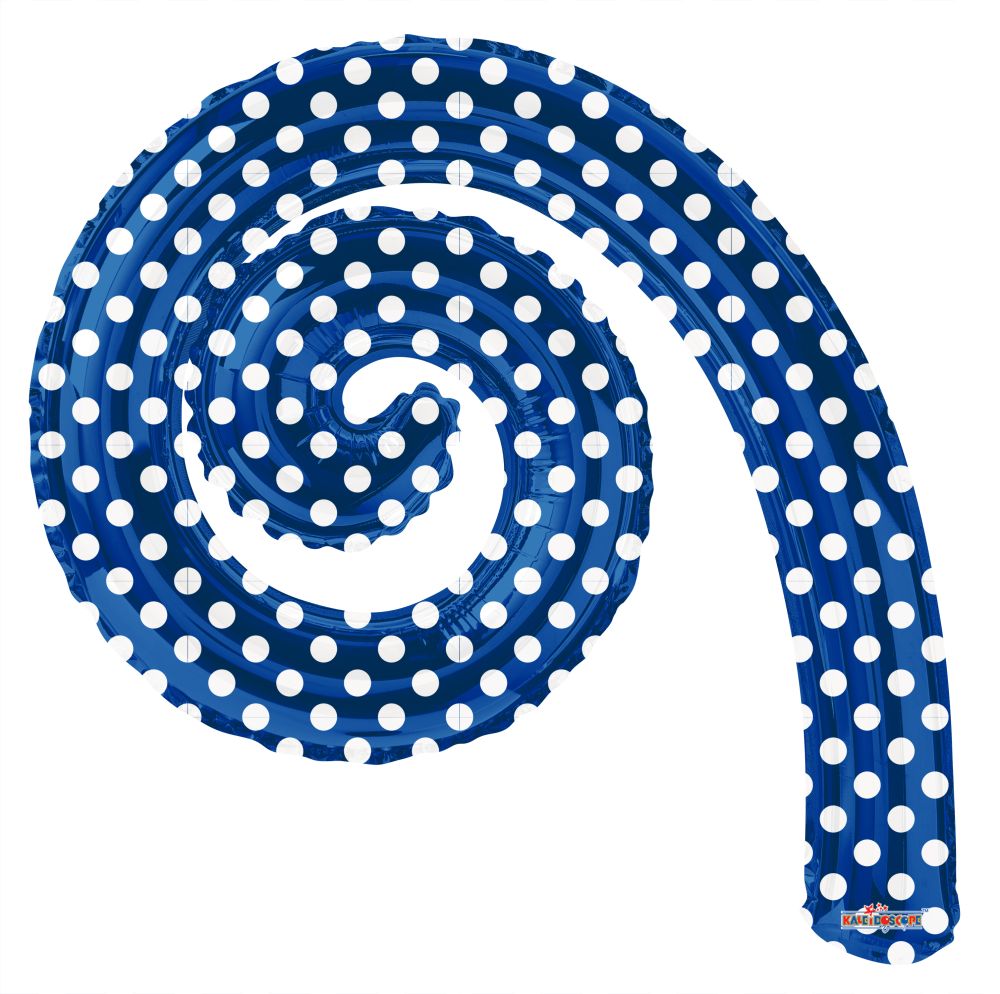 Kurly Spiral Royal Blue Dots Balloon